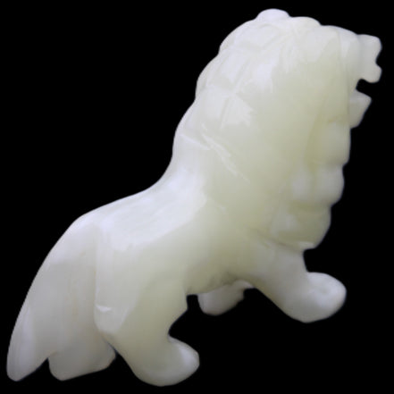 Afghan Jade hand-carved Lion 100*30*77mm 258g in sunlight - Rocks and Things Store