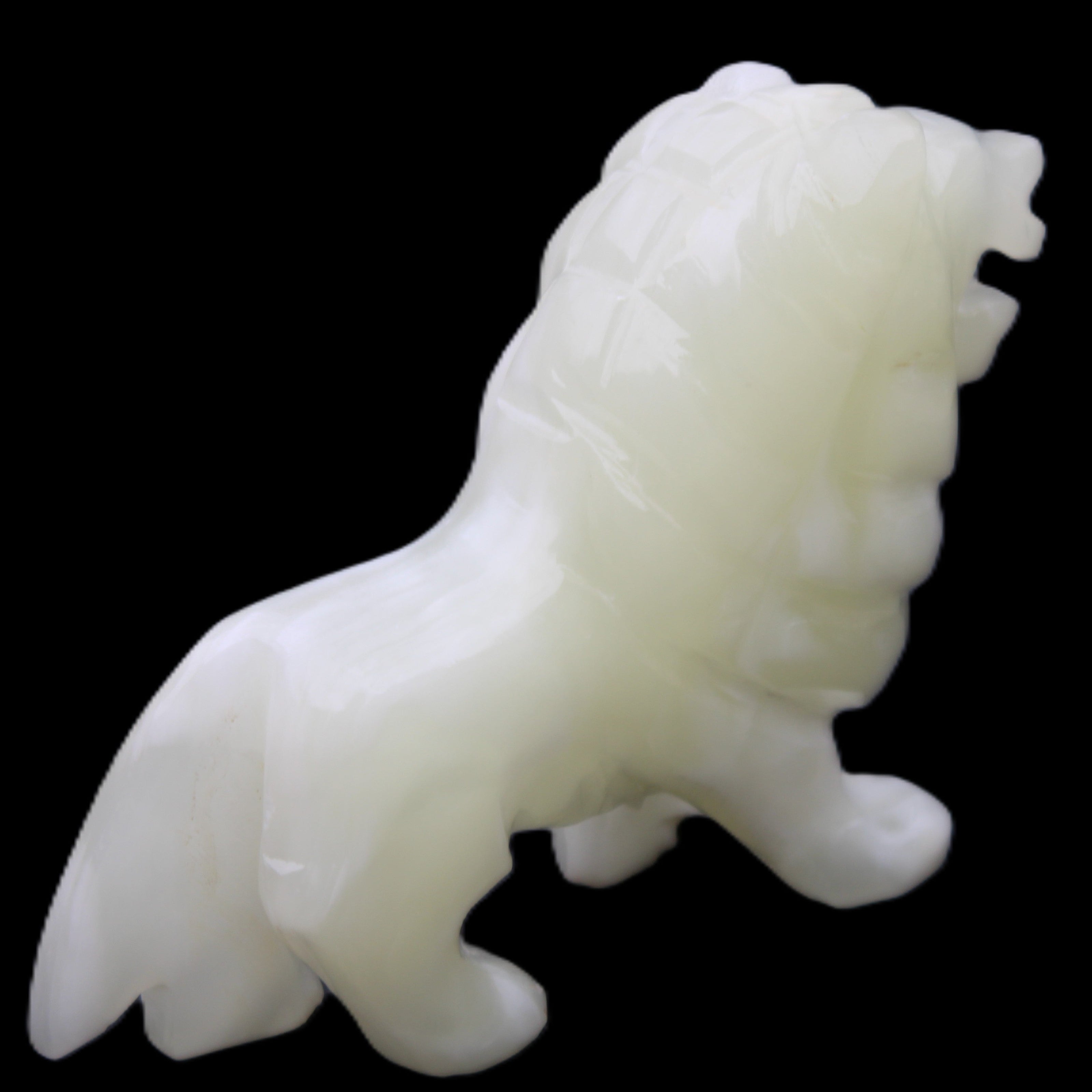 Afghan Jade hand-carved Lion 100*30*77mm 258g in sunlight - Rocks and Things Store