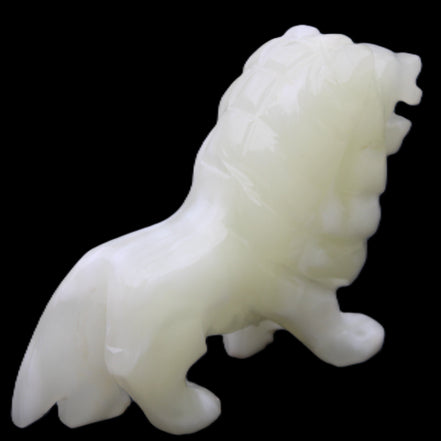 Afghan Jade hand-carved Lion 100*30*77mm 258g in sunlight - Rocks and Things Store