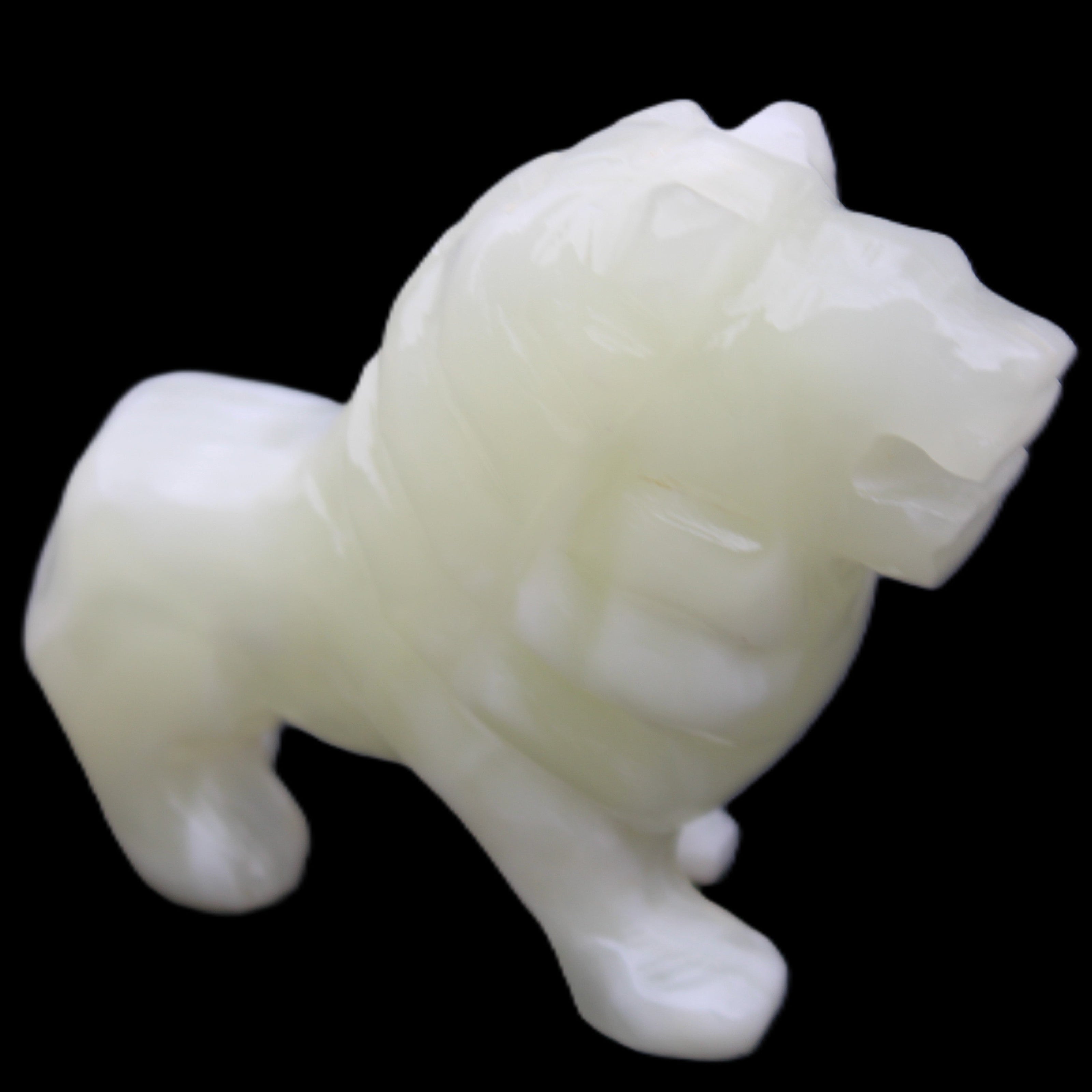 Afghan Jade hand-carved Lion 100*30*77mm 258g in sunlight - Rocks and Things Store