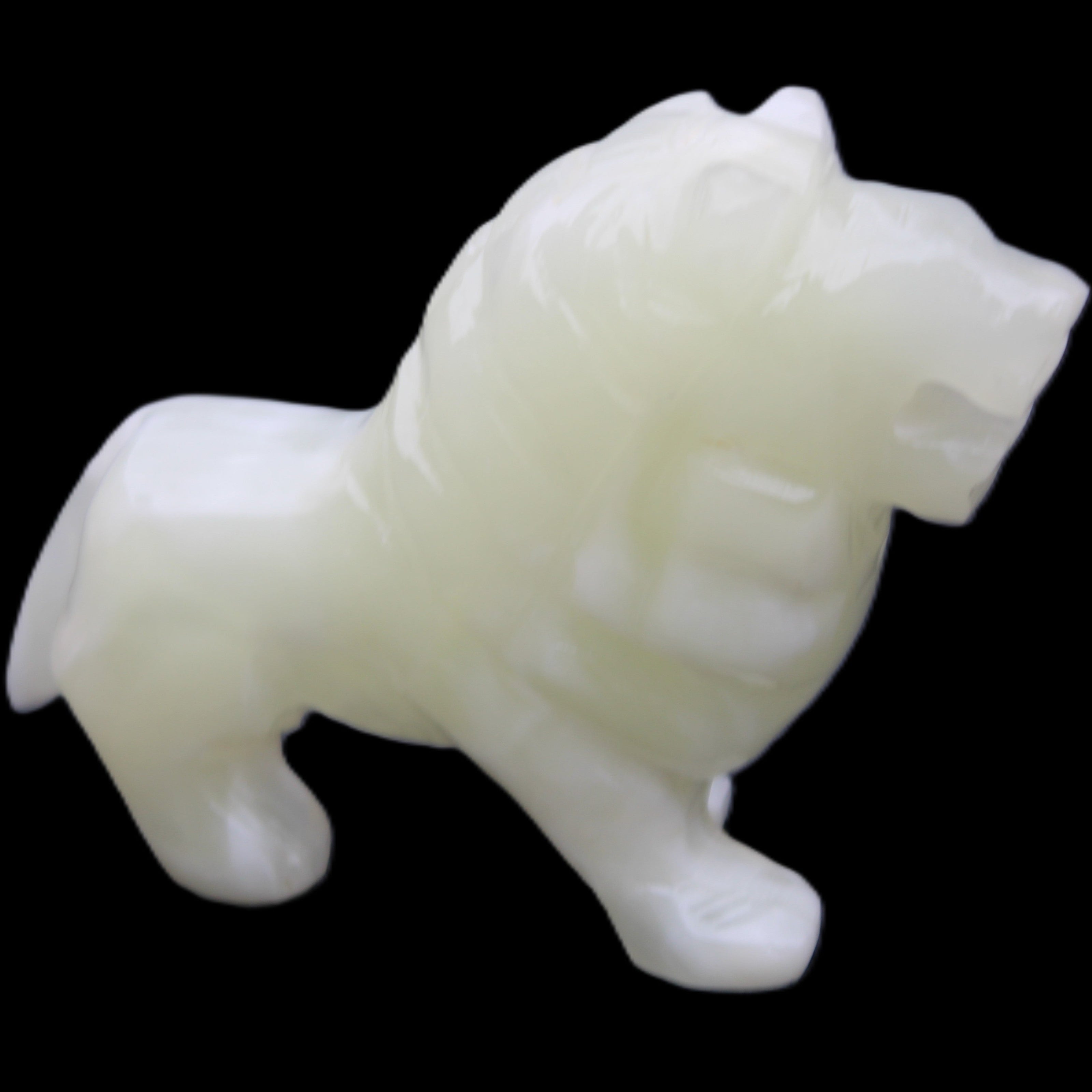 Afghan Jade hand-carved Lion 100*30*77mm 258g in sunlight - Rocks and Things Store