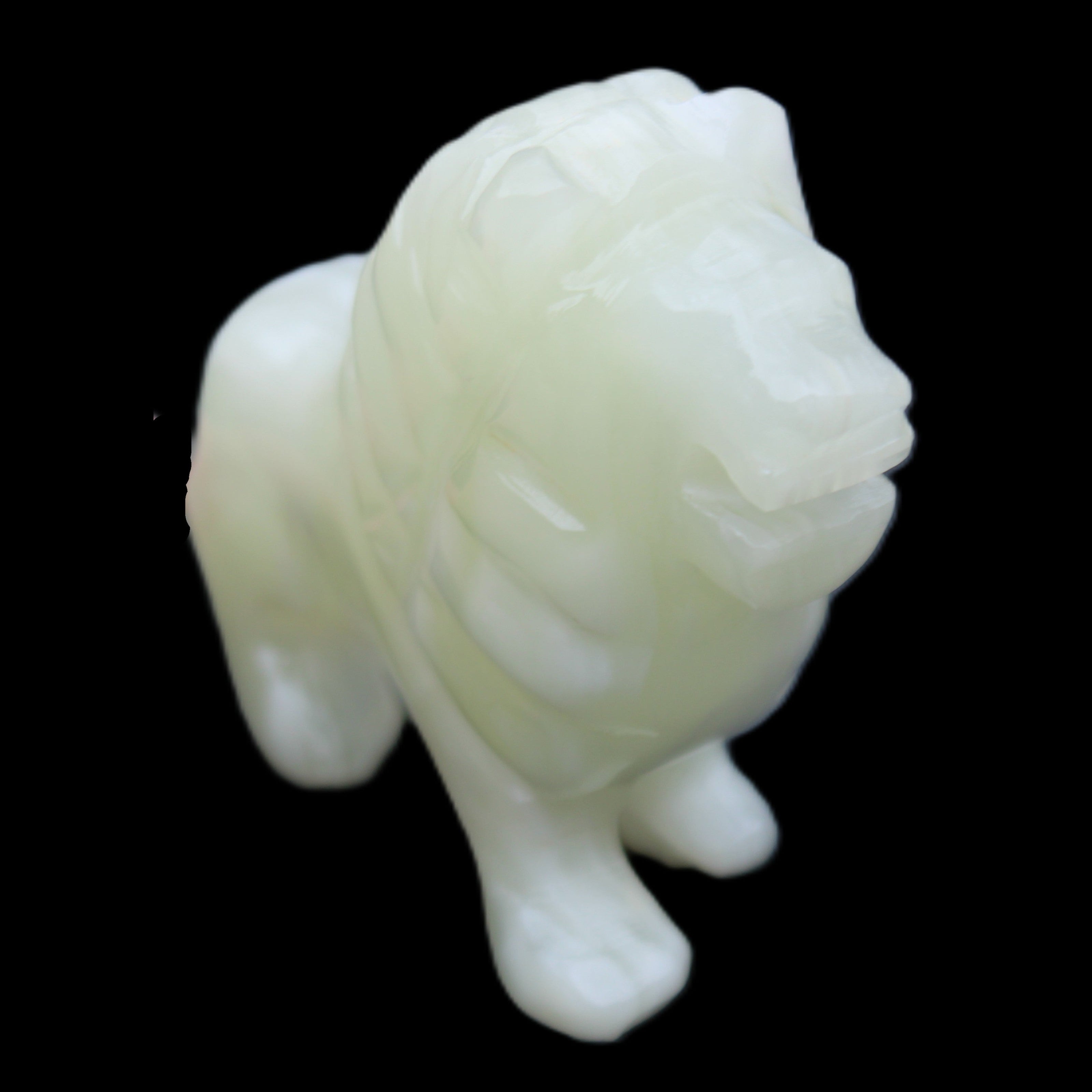 Afghan Jade hand-carved Lion 100*30*77mm 258g in sunlight - Rocks and Things Store