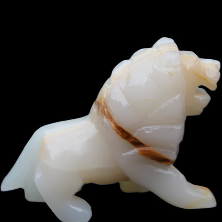 Afghan Jade hand-carved Lion 106*37*79mm 289g in sunlight - Rocks and Things Store