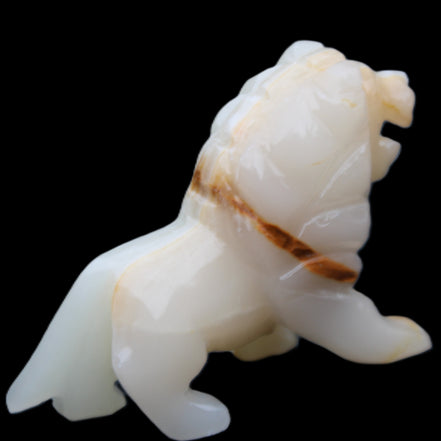 Afghan Jade hand-carved Lion 106*37*79mm 289g in sunlight - Rocks and Things Store