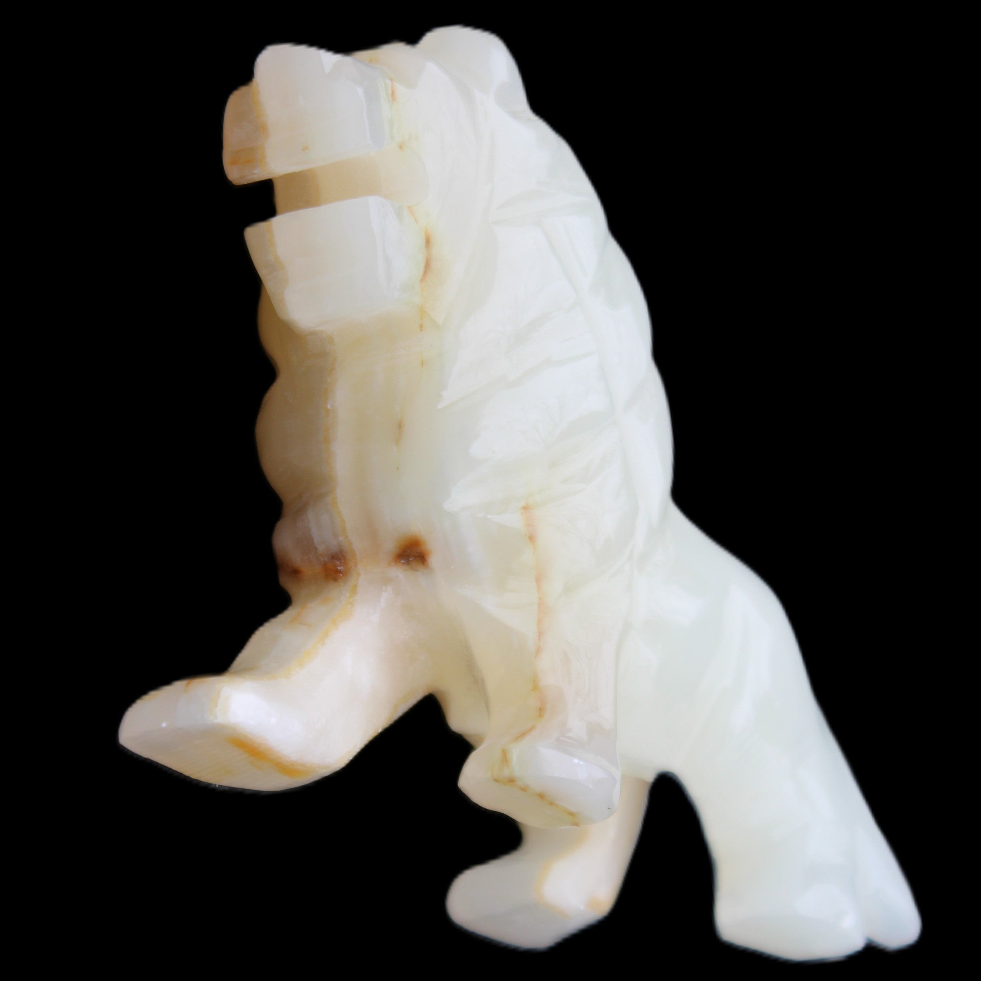 Afghan Jade hand-carved Lion 106*37*79mm 289g in sunlight - Rocks and Things Store