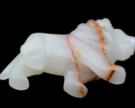 Afghan Jade hand-carved Lion 119*32*76mm 301g in sunlight - Rocks and Things Store