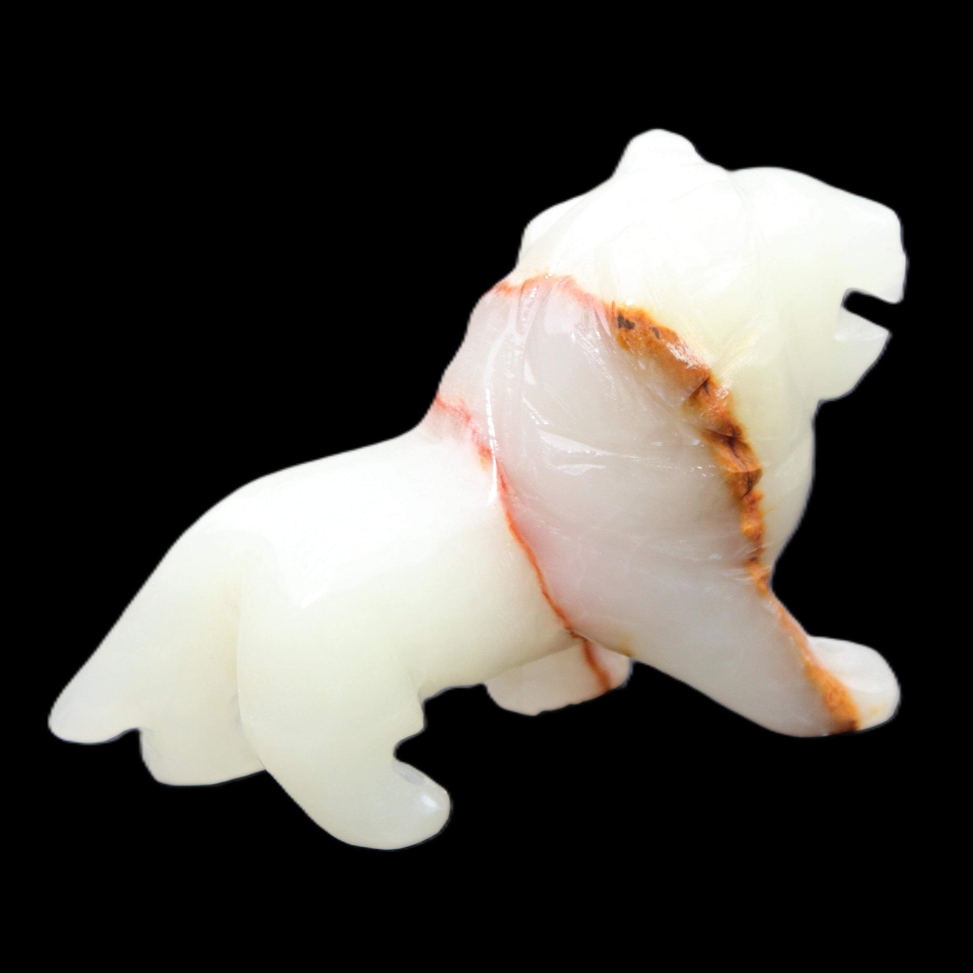 Afghan Jade hand-carved Lion 119*32*76mm 301g in sunlight - Rocks and Things Store
