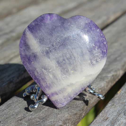 Fluorite purple haze heart 98g Rocks and Things