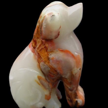 Afghan Jade hand-carved Dog 74*35*105mm 426g in sunlight - Rocks and Things Store