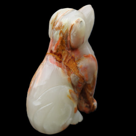 Afghan Jade hand-carved Dog 74*35*105mm 426g in sunlight - Rocks and Things Store