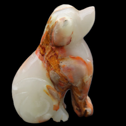 Afghan Jade hand-carved Dog 74*35*105mm 426g in sunlight - Rocks and Things Store