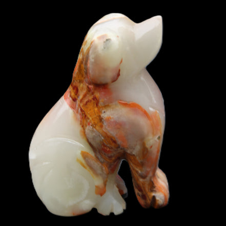 Afghan Jade hand-carved Dog 74*35*105mm 426g in sunlight - Rocks and Things Store