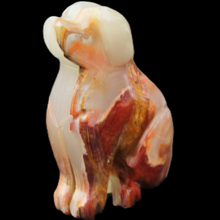 Afghan Jade hand-carved Dog 74*35*105mm 426g in sunlight - Rocks and Things Store
