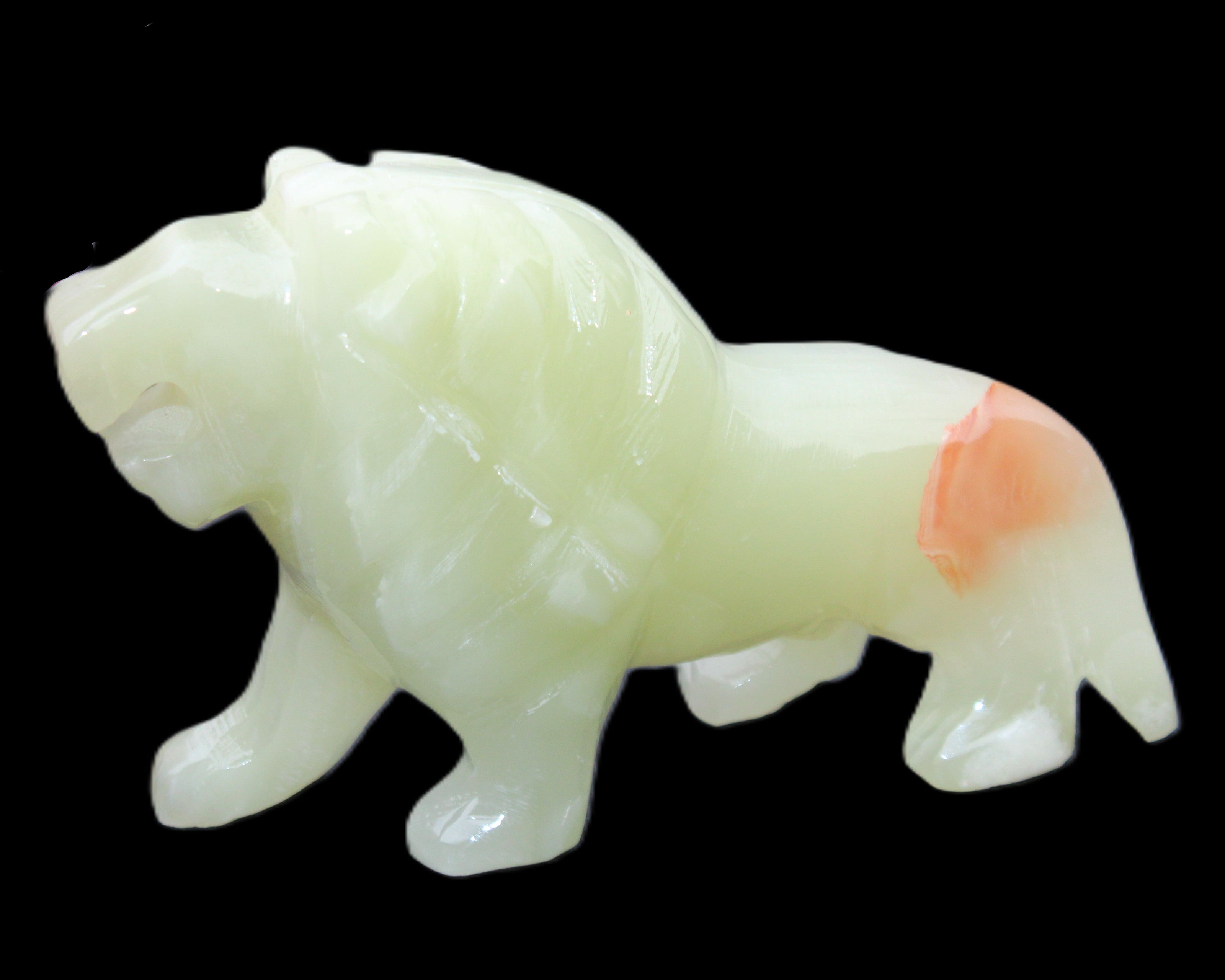Afghan Jade hand-carved Lion 117*30*70mm 263g in sunlight - Rocks and Things Store
