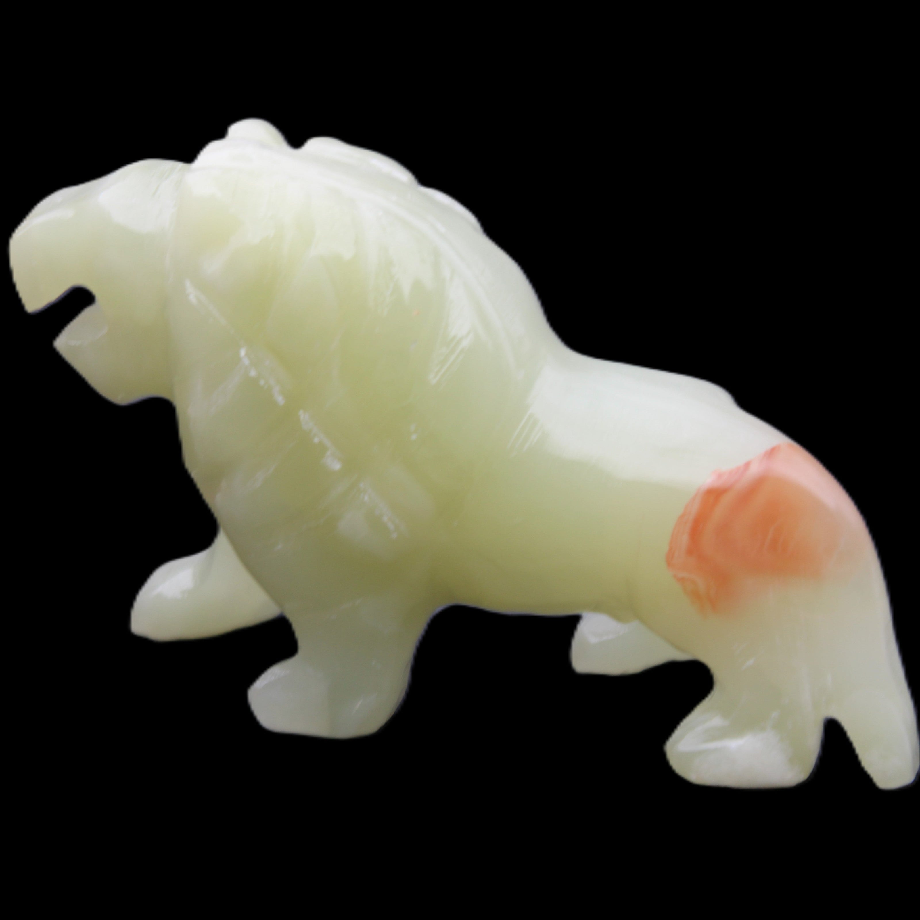 Afghan Jade hand-carved Lion 117*30*70mm 263g in sunlight - Rocks and Things Store