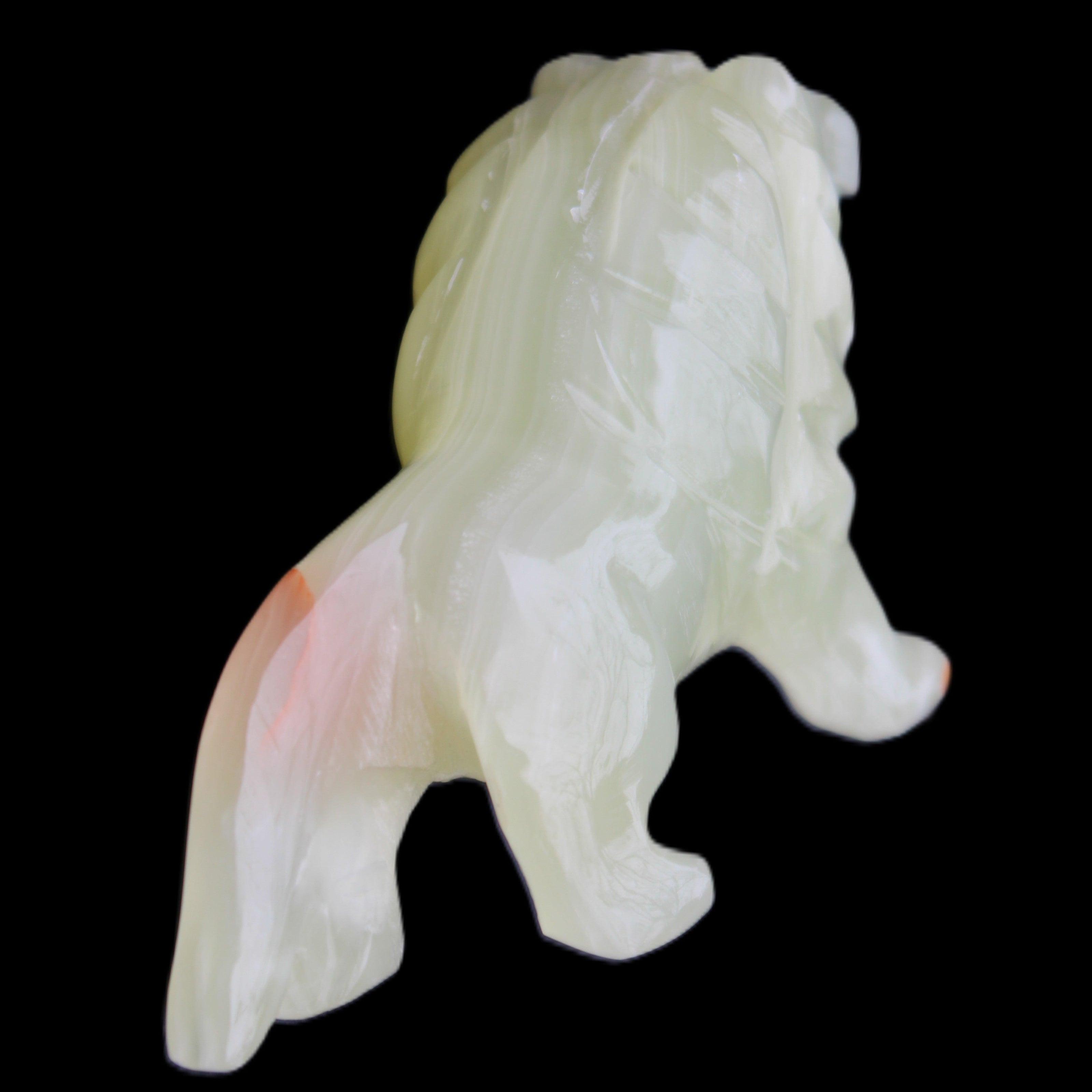 Afghan Jade hand-carved Lion 117*30*70mm 263g in sunlight - Rocks and Things Store