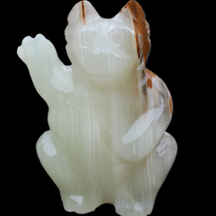 Afghan Jade hand-carved Cat 90*48*130mm 728g in sunlight - Rocks and Things Store