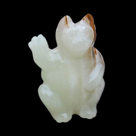 Afghan Jade hand-carved Cat 90*48*130mm 728g in sunlight - Rocks and Things Store