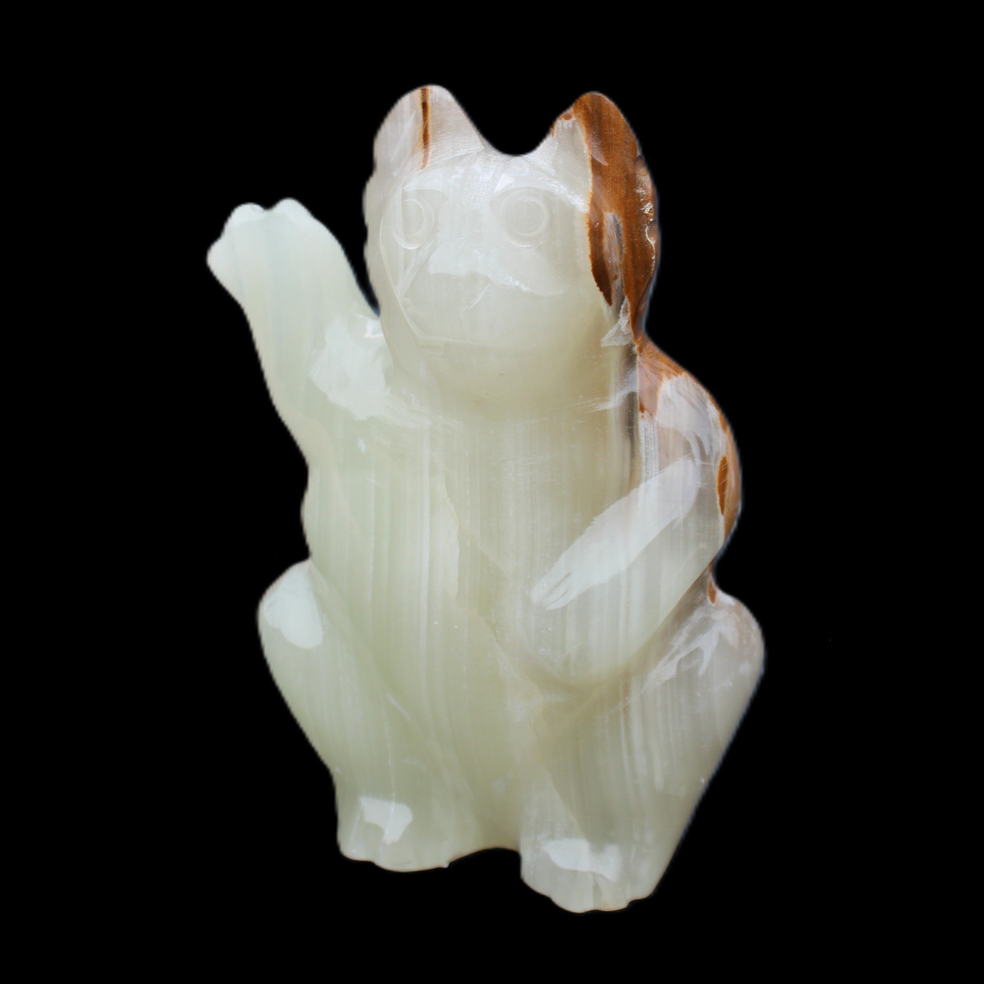Afghan Jade hand-carved Cat 90*48*130mm 728g in sunlight - Rocks and Things Store