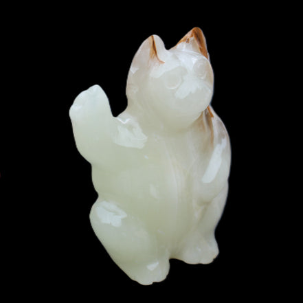 Afghan Jade hand-carved Cat 90*48*130mm 728g in sunlight - Rocks and Things Store