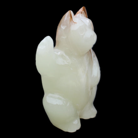 Afghan Jade hand-carved Cat 90*48*130mm 728g in sunlight - Rocks and Things Store
