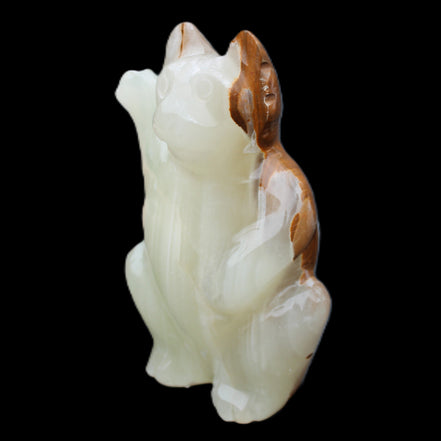 Afghan Jade hand-carved Cat 90*48*130mm 728g in sunlight - Rocks and Things Store