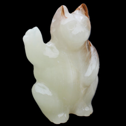 Afghan Jade hand-carved Cat 90*48*130mm 728g in sunlight - Rocks and Things Store