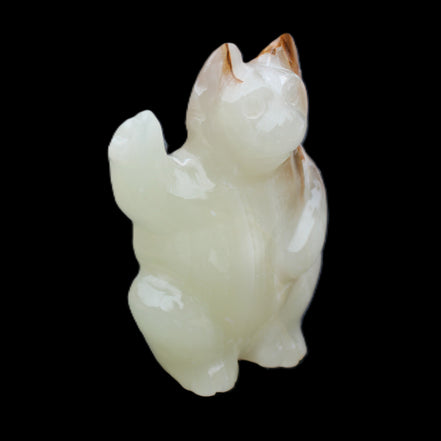 Afghan Jade hand-carved Cat 90*48*130mm 728g in sunlight - Rocks and Things Store
