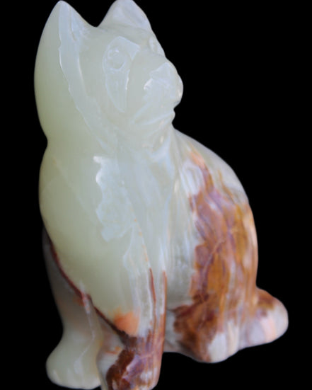 Afghan Jade hand-carved Cat 100*50*130mm 845g in sunlight - Rocks and Things Store