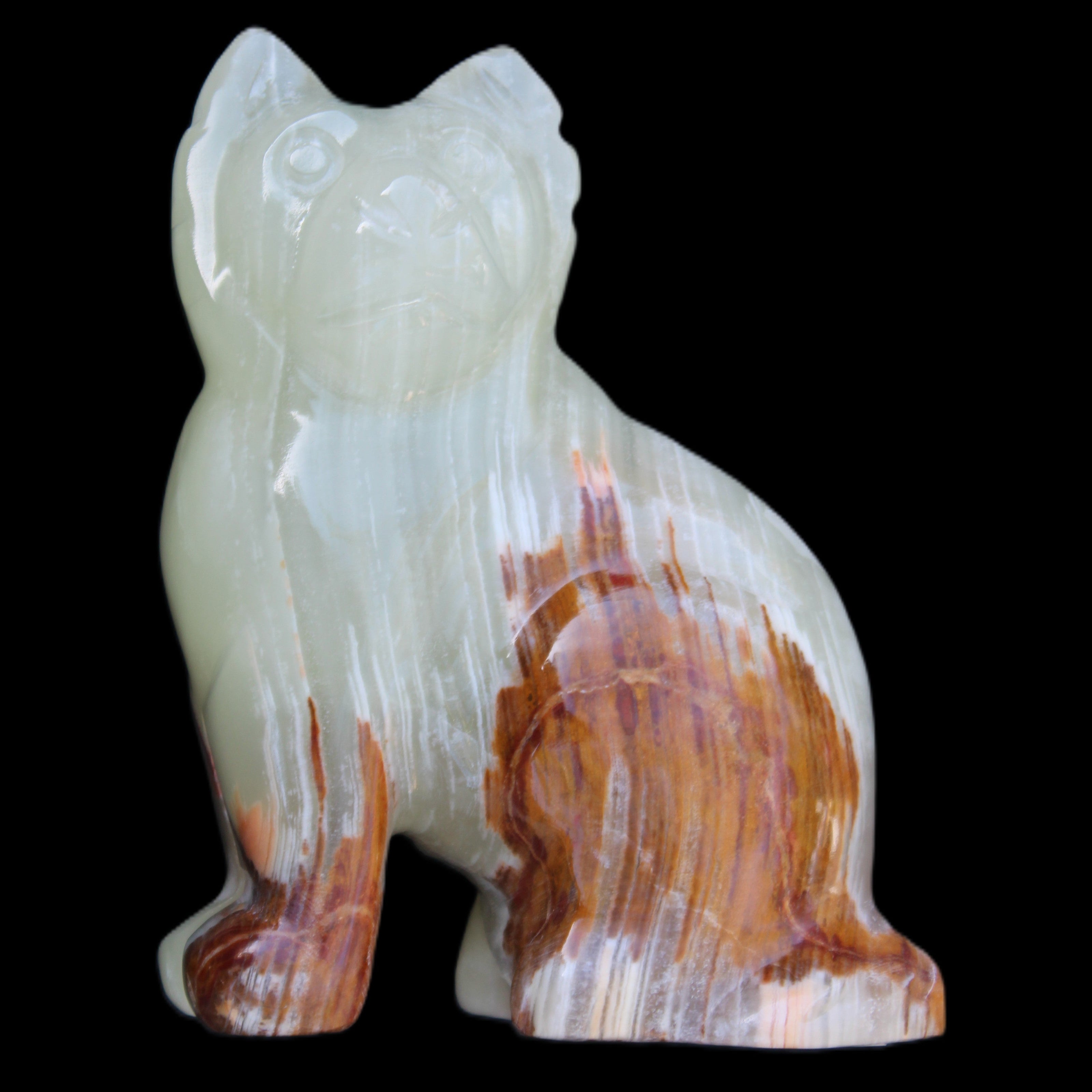Afghan Jade hand-carved Cat 100*50*130mm 845g in sunlight - Rocks and Things Store