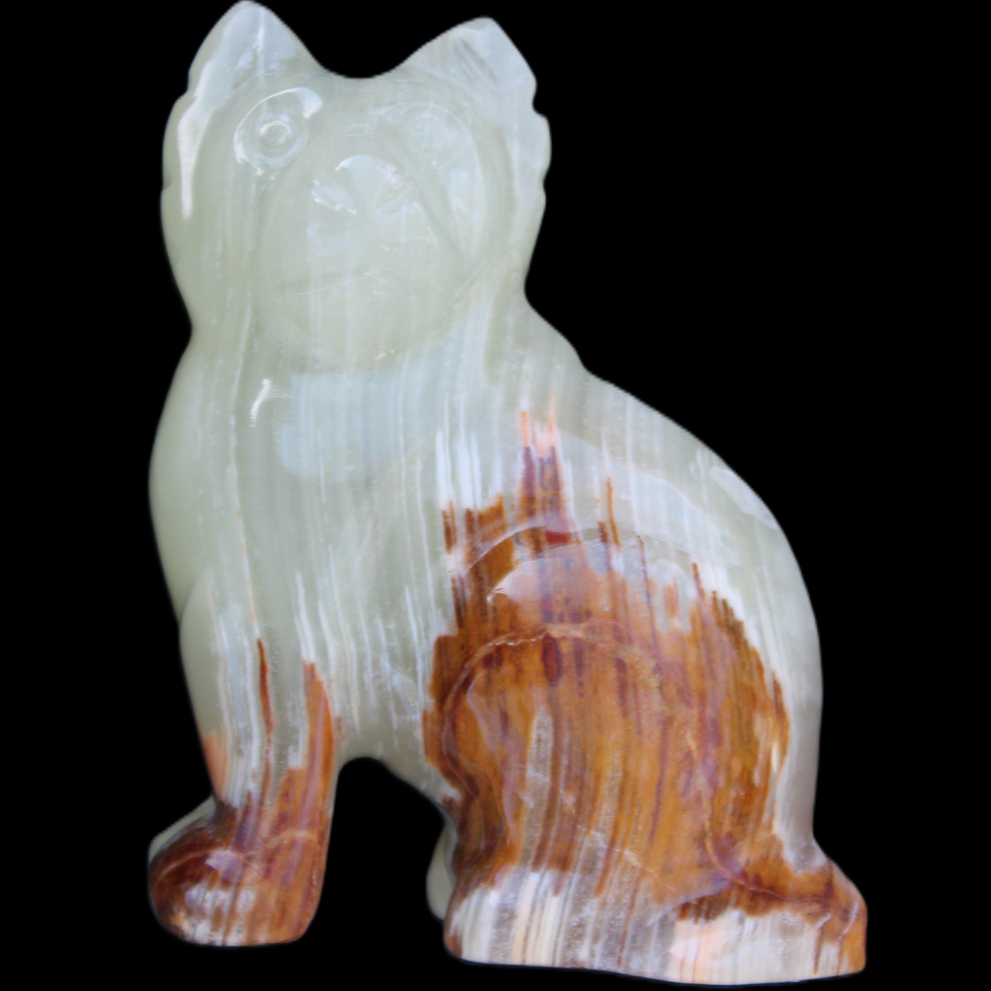 Afghan Jade hand-carved Cat 100*50*130mm 845g in sunlight - Rocks and Things Store