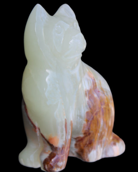 Afghan Jade hand-carved Cat 100*50*130mm 845g in sunlight - Rocks and Things Store