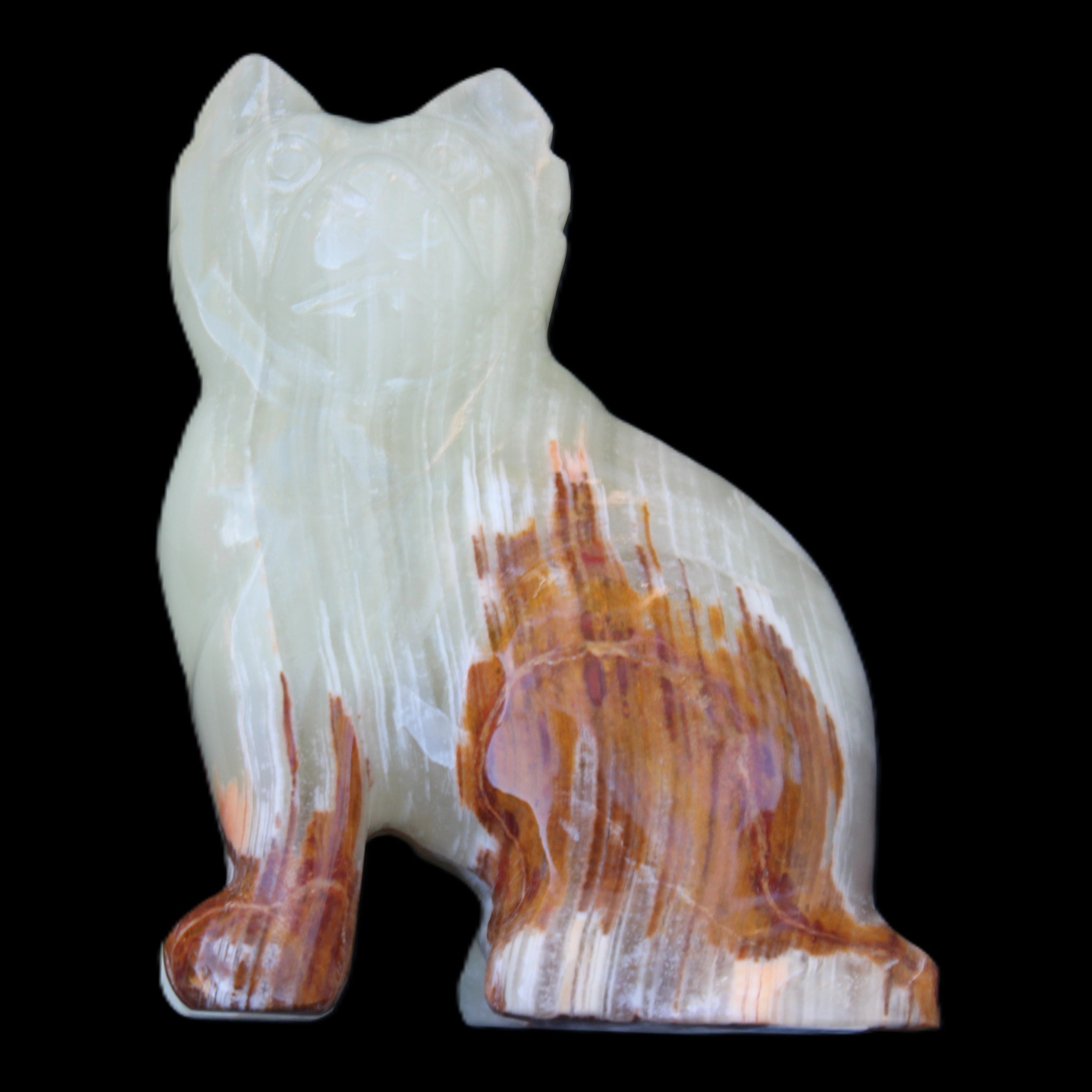 Afghan Jade hand-carved Cat 100*50*130mm 845g in sunlight - Rocks and Things Store