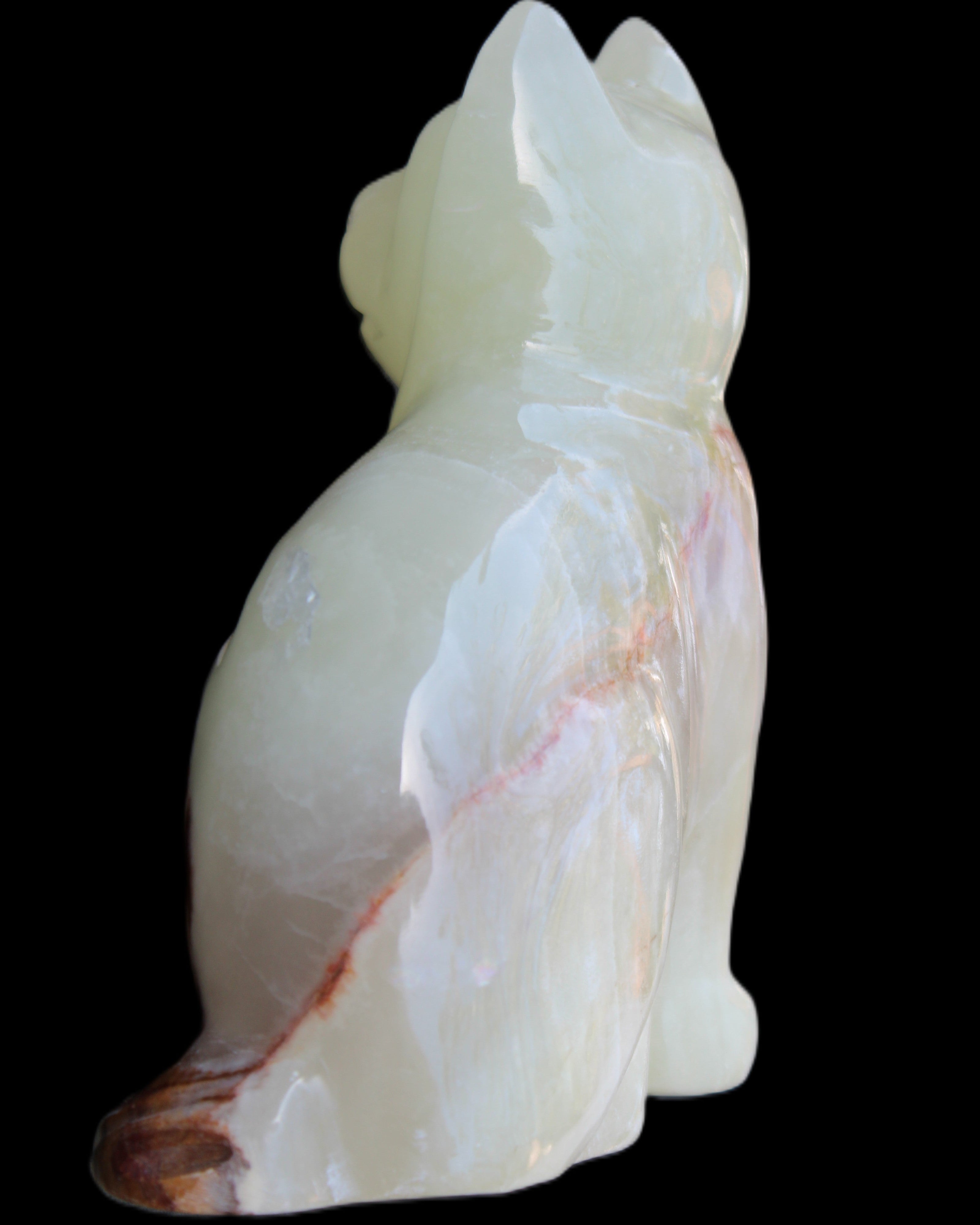 Afghan Jade hand-carved Cat 100*50*130mm 845g in sunlight - Rocks and Things Store