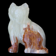 Afghan Jade hand-carved Cat 100*50*130mm 845g in sunlight - Rocks and Things Store