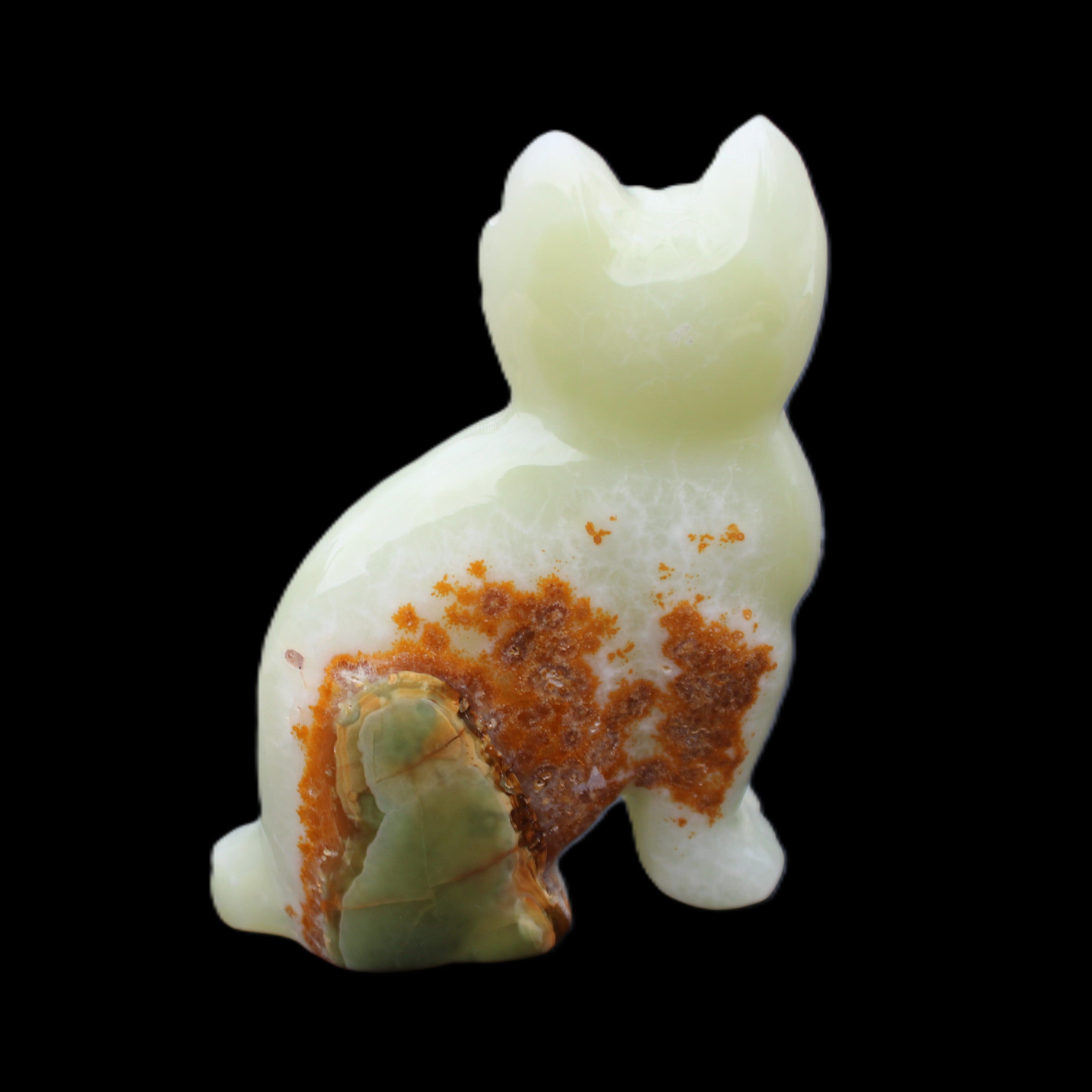 Afghan Jade hand-carved Cat 94*45*130mm 753g in sunlight - Rocks and Things Store