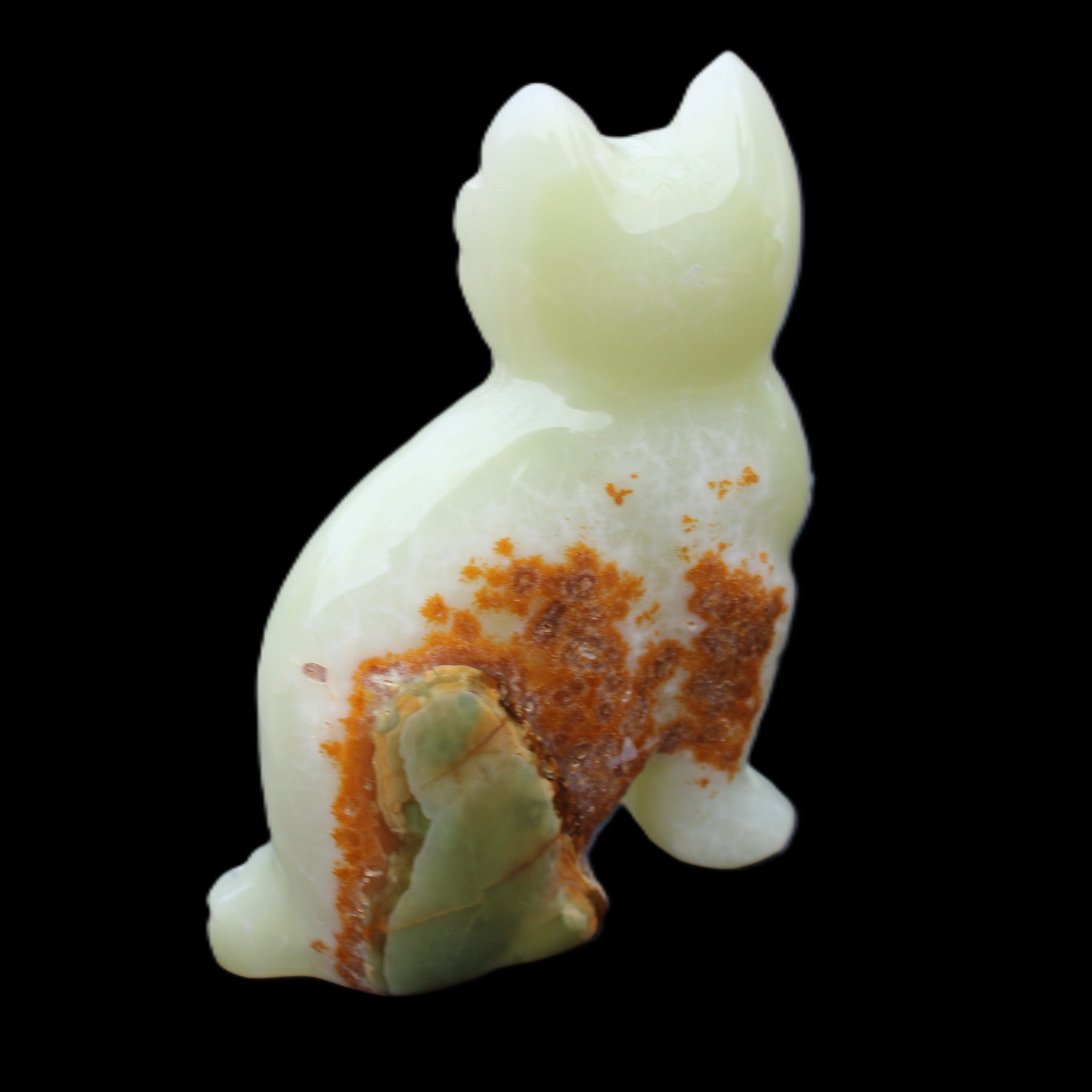 Afghan Jade hand-carved Cat 94*45*130mm 753g in sunlight - Rocks and Things Store