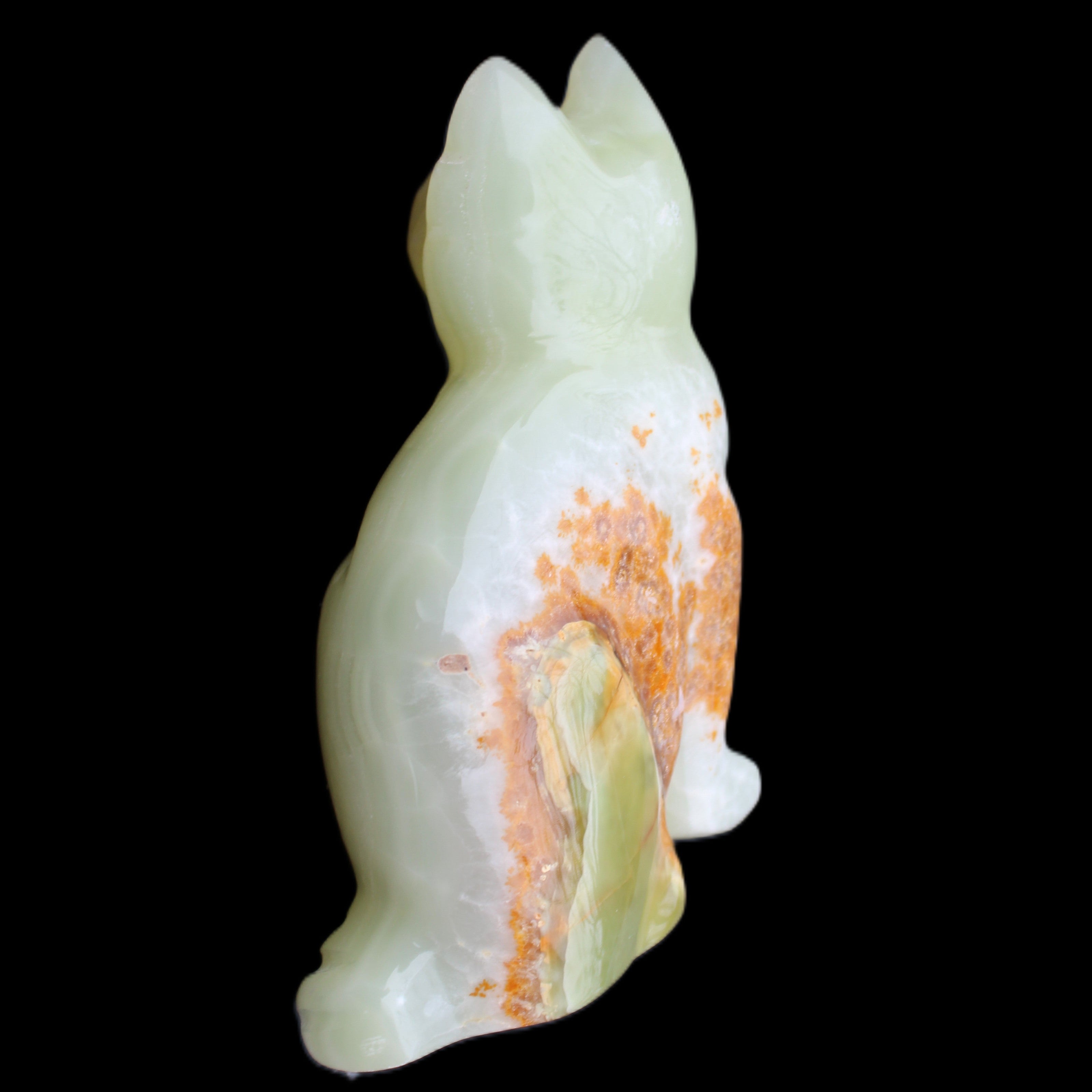 Afghan Jade hand-carved Cat 94*45*130mm 753g in sunlight - Rocks and Things Store