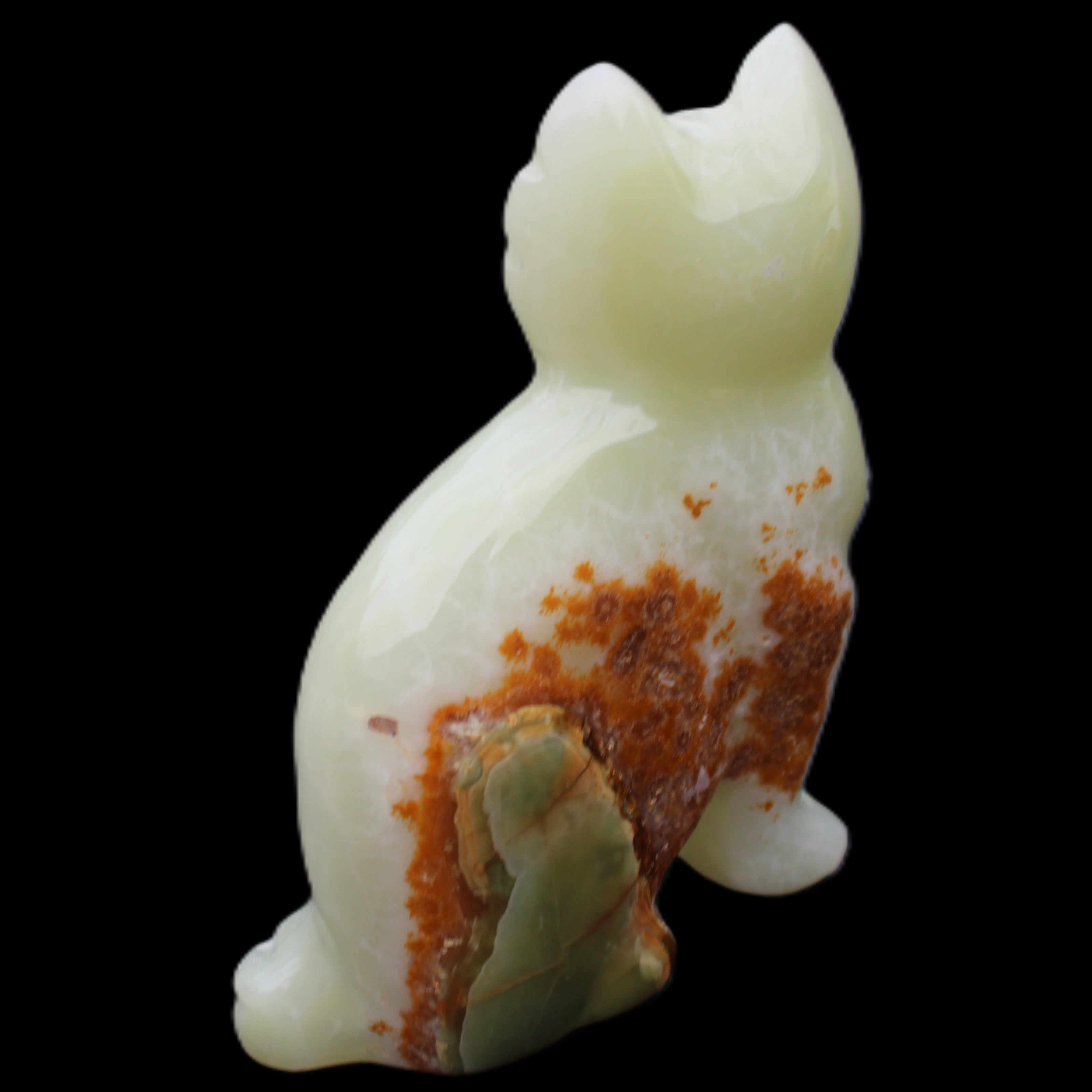Afghan Jade hand-carved Cat 94*45*130mm 753g in sunlight - Rocks and Things Store