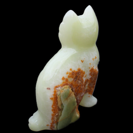 Afghan Jade hand-carved Cat 94*45*130mm 753g in sunlight - Rocks and Things Store