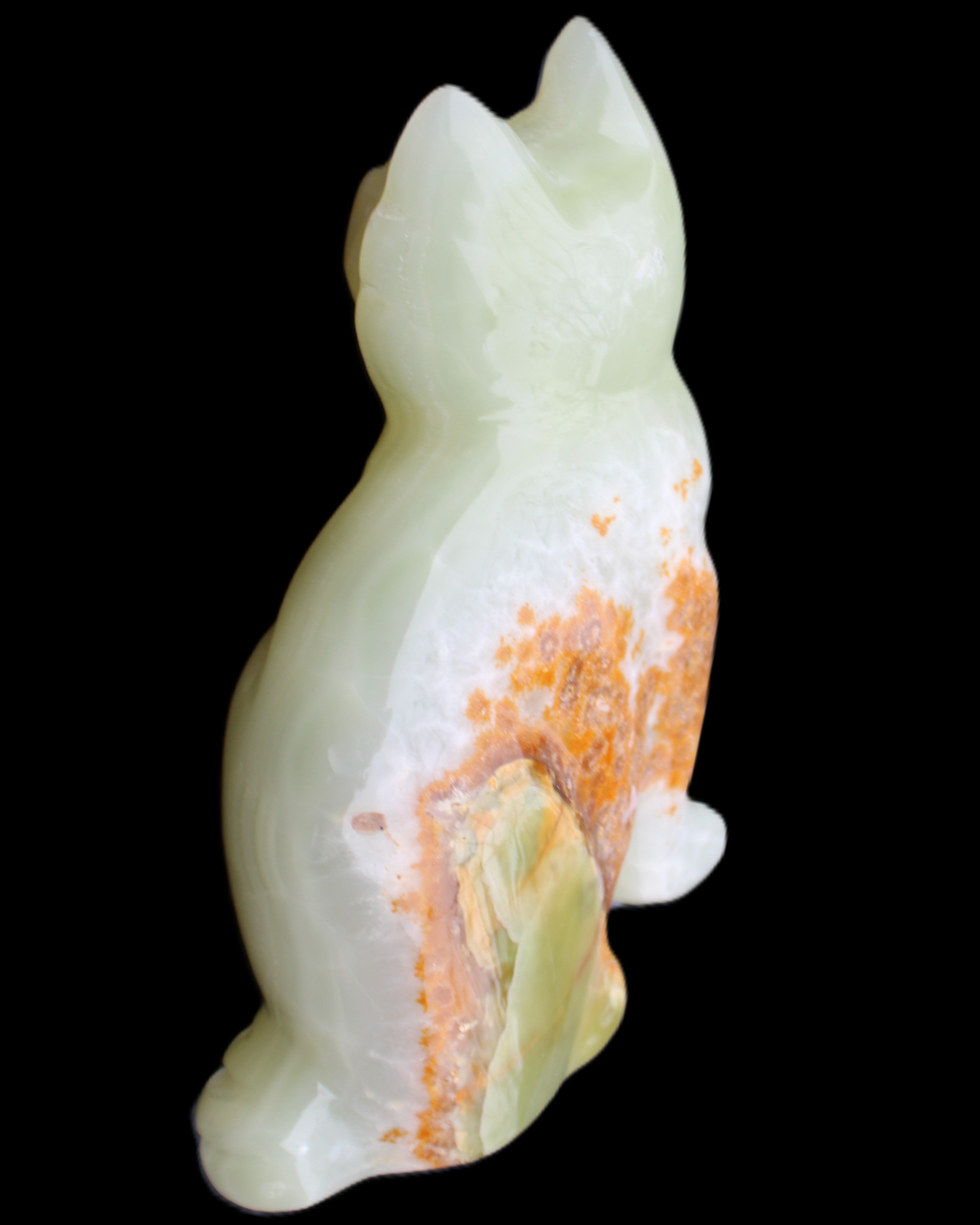 Afghan Jade hand-carved Cat 94*45*130mm 753g in sunlight - Rocks and Things Store