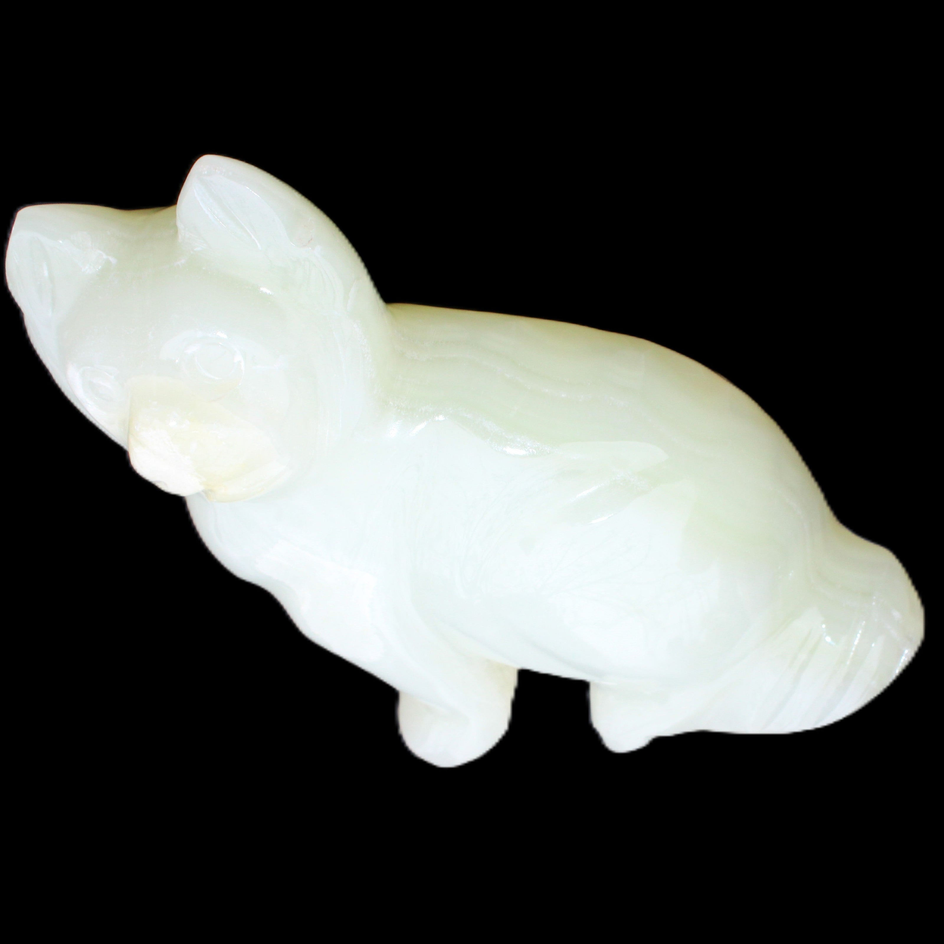 Afghan Jade hand-carved Cat 94*45*130mm 753g in sunlight - Rocks and Things Store