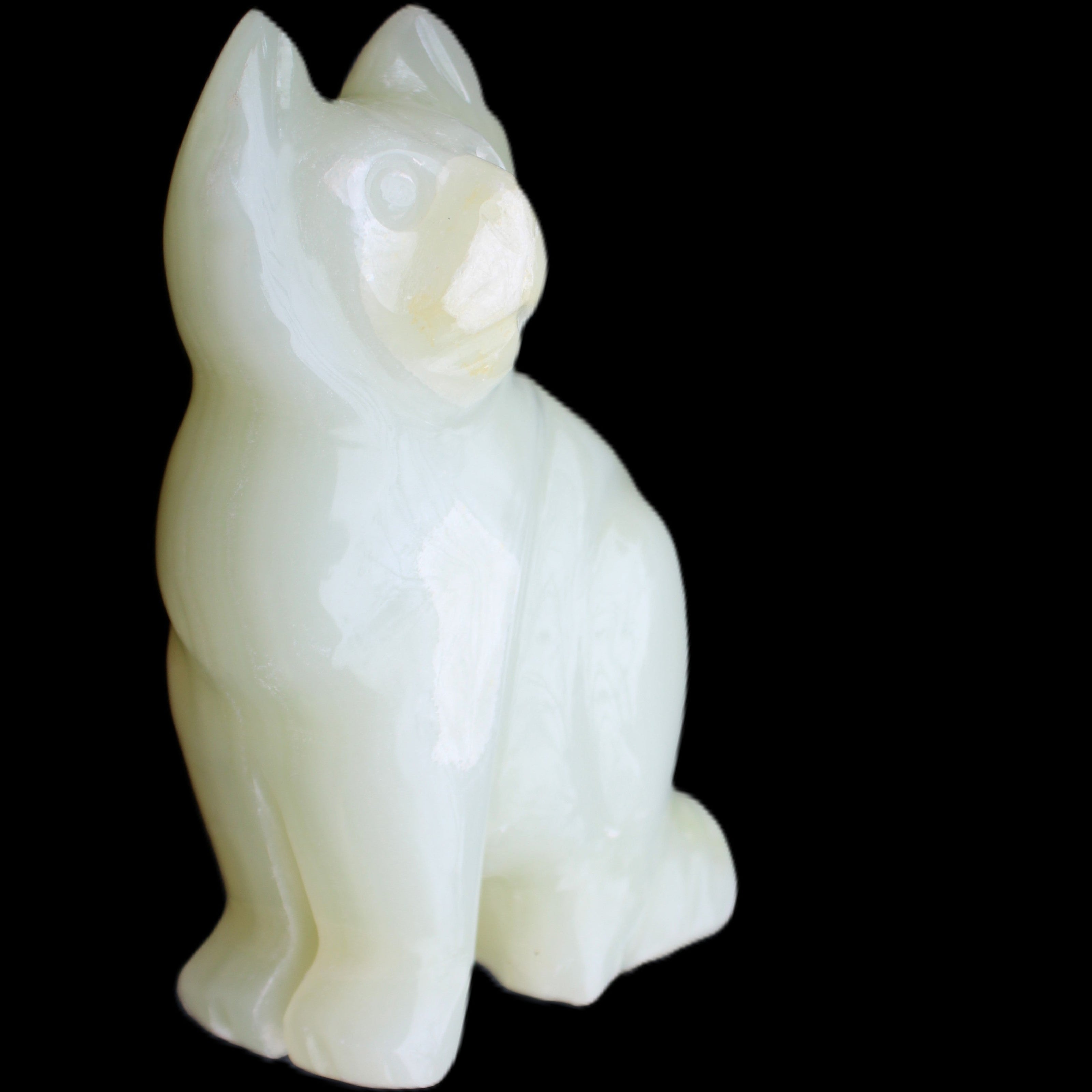 Afghan Jade hand-carved Cat 94*45*130mm 753g in sunlight - Rocks and Things Store