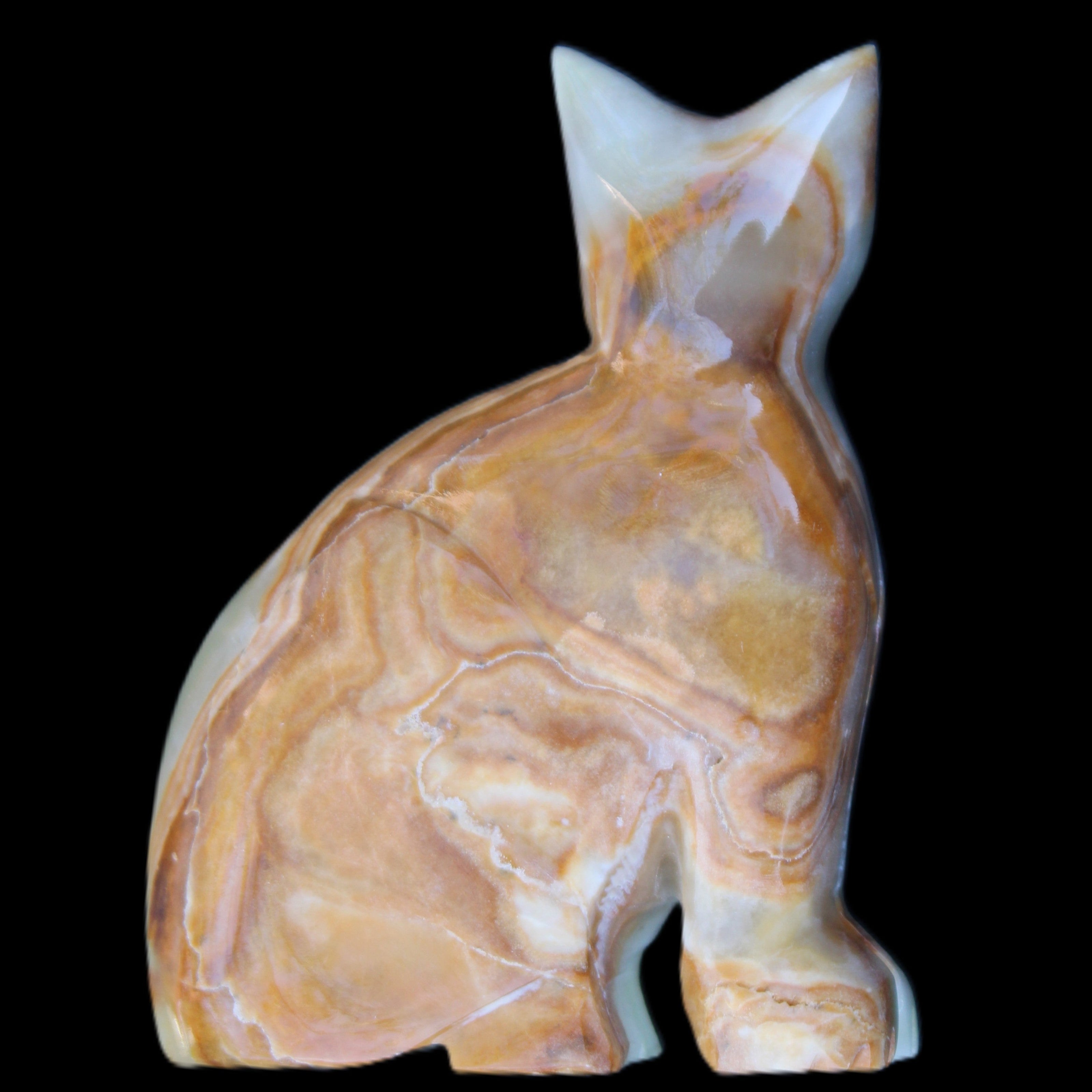 Afghan Jade hand-carved Cat 77*31*105mm 404g in sunlight - Rocks and Things Store