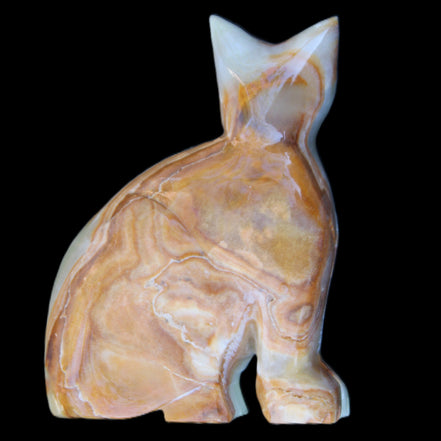 Afghan Jade hand-carved Cat 77*31*105mm 404g in sunlight - Rocks and Things Store
