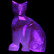Afghan Jade hand-carved Cat 77*31*105mm 404g in UV light - Rocks and Things Store
