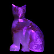 Afghan Jade hand-carved Cat 77*31*105mm 404g in UV light - Rocks and Things Store