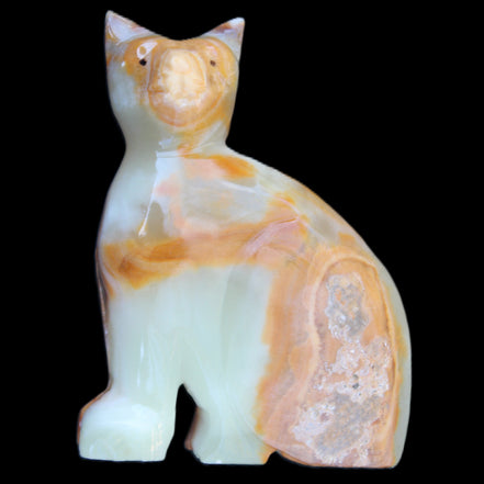 Afghan Jade hand-carved Cat 77*31*105mm 404g in sunlight - Rocks and Things Store