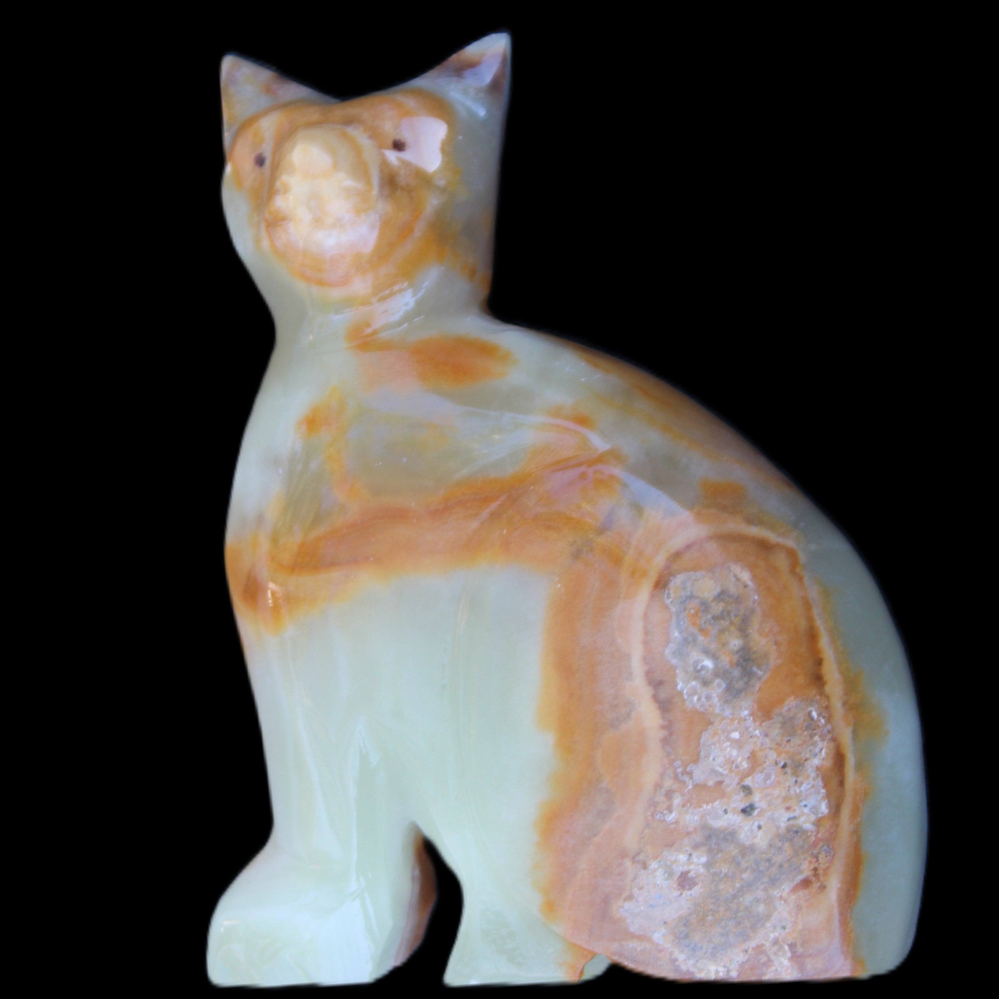 Afghan Jade hand-carved Cat 77*31*105mm 404g in sunlight - Rocks and Things Store