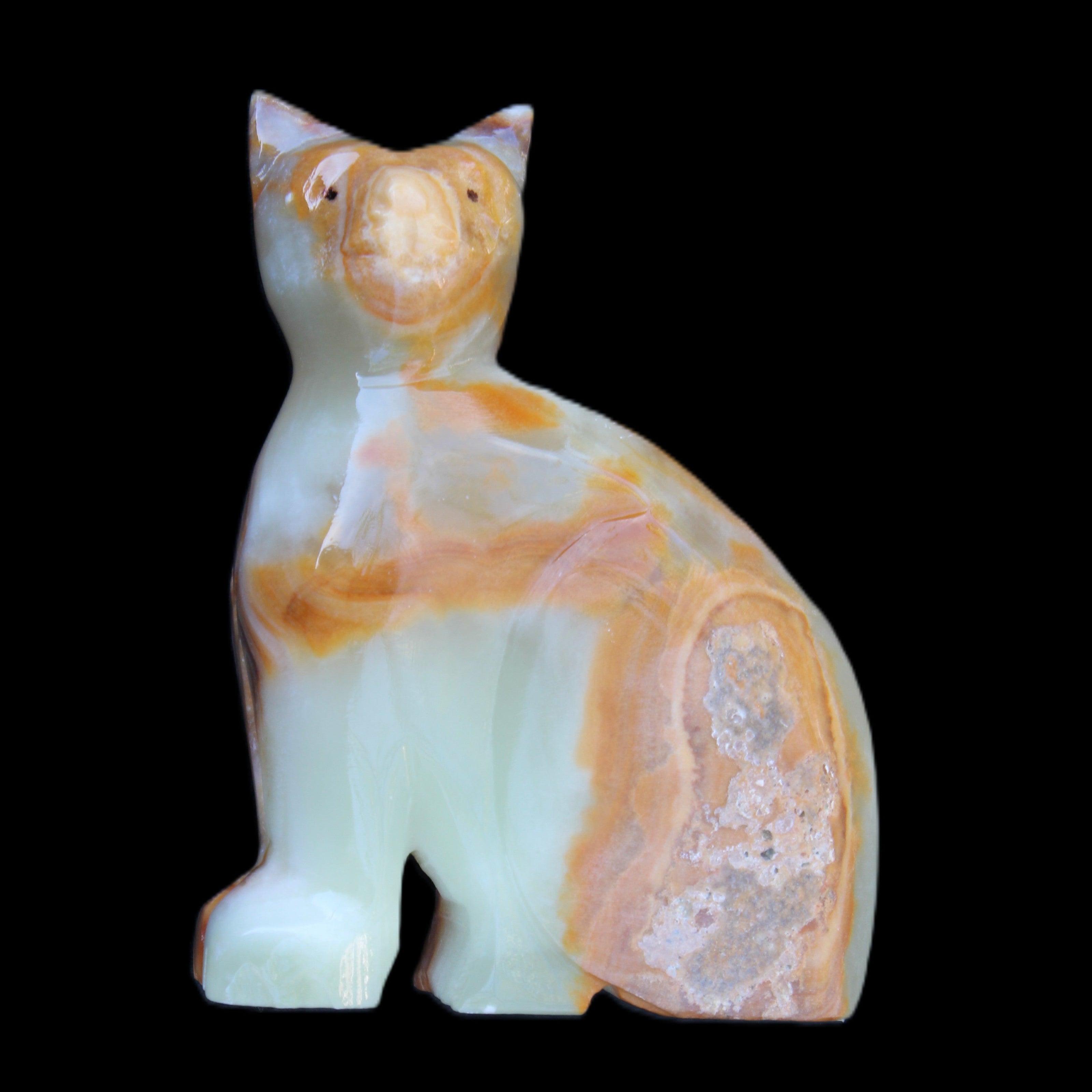 Afghan Jade hand-carved Cat 77*31*105mm 404g in sunlight - Rocks and Things Store